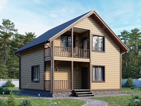 Эргономичная планировка и комфорт – так можно сказать об этом доме. Общая площадь карскасника 96,7 м2. На первом этаже находится просторная кухня-гостиная, санузел, а также холл с выходом к лестнице. А из прихожей можно попасть в кладовую и котельную. Второй этаж – это три отдельных спальни, второй санузел и балкон.